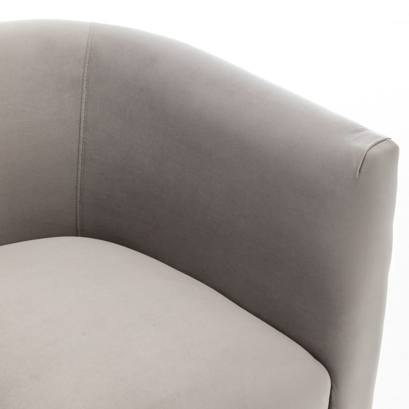 Modern Glam Velvet Upholstered 360 Degree Swivel Barrel Chair