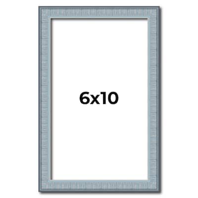 6x10 Frame Rustic Sky Blue Solid Wood Picture Frame | 0.75 Inch