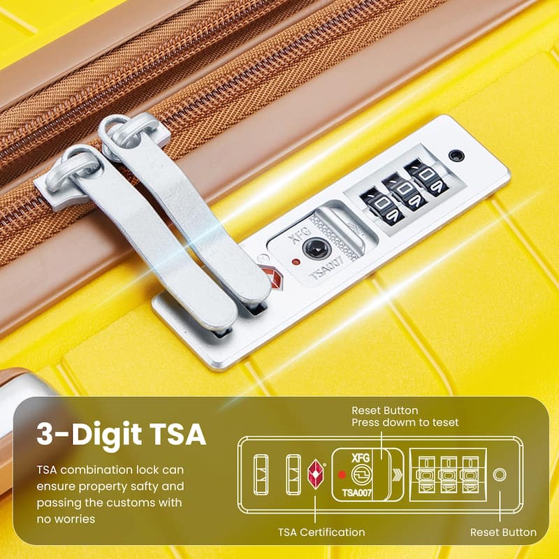 Luggage Sets 4 Piece(14/20/24/28), Expandable Lightweight Suitcase with 4 Double 360 Degrees Mute Spinner Wheels