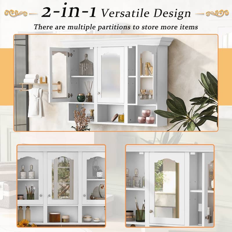 Versatile Wall Mounted Bathroom Cabinet with Multiple Storage Options