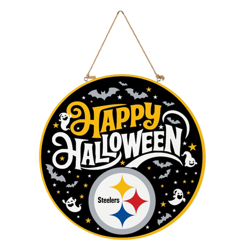 Pittsburgh Steelers 18" x 18" Halloween Door Décor Wall Sign