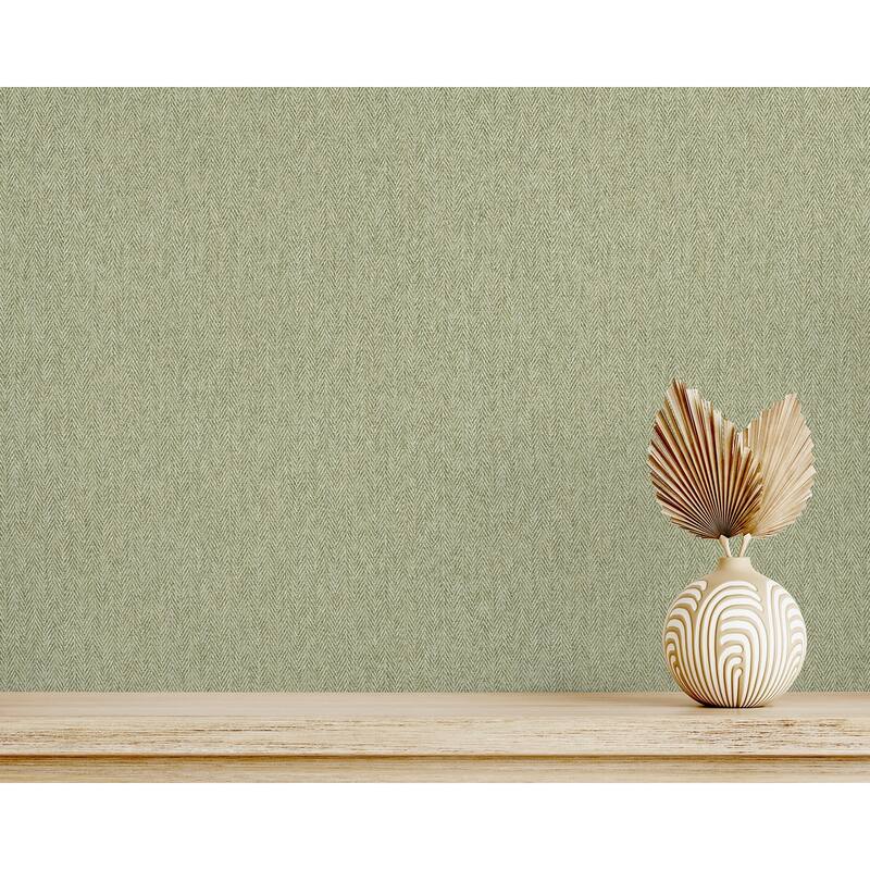Fine Decor Theo Light Green Chevron Wallpaper