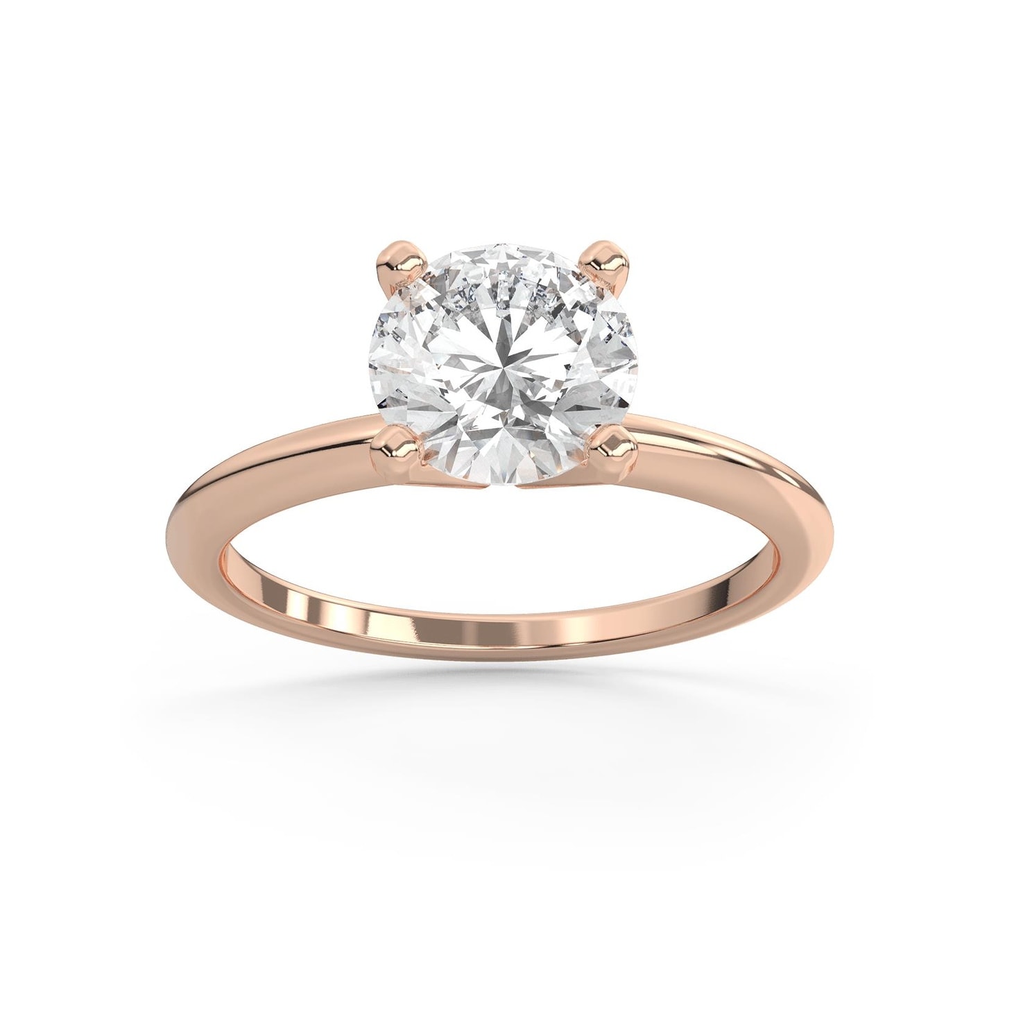 14K Rose Gold Finish 2Ct Round Cut Moissanite Solitaire Engagement Wedding Ring
