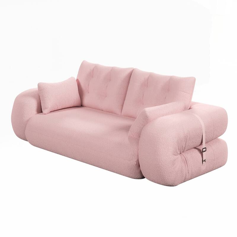 3-in-1 Teddy Fabric Foam-Filled Sleeper Sofa Bed