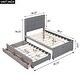 preview thumbnail 16 of 21, Modern and Timeless Twin Size Upholstered Platform Bed with Pull-out Twin Size Trundle and 3 Drawers