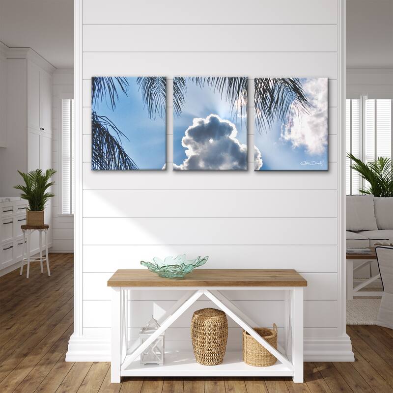 Ready2HangArt 'Cloudy Palms' 3-Piece Canvas Wall Art Set