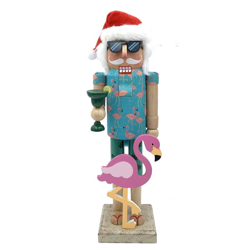 14" Flamingo Claus Nutcracker