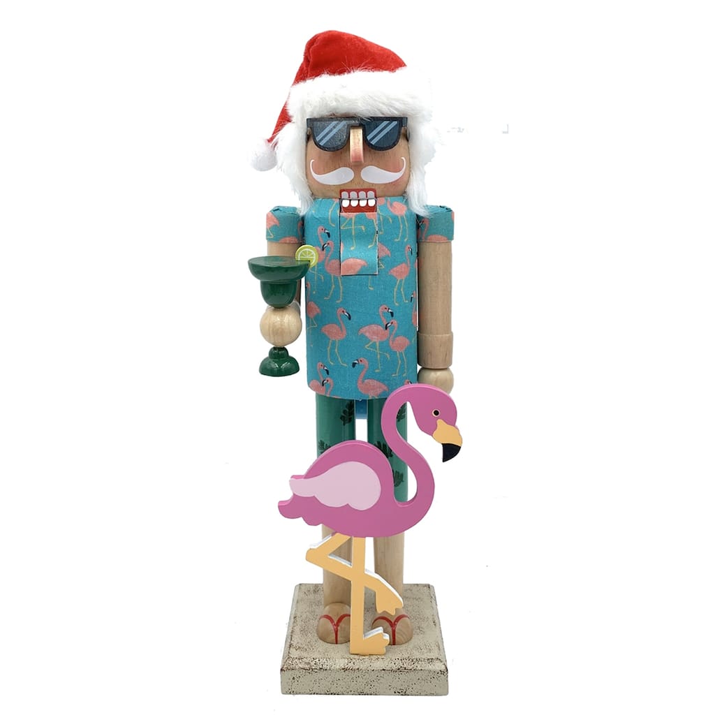 14" Flamingo Claus Nutcracker