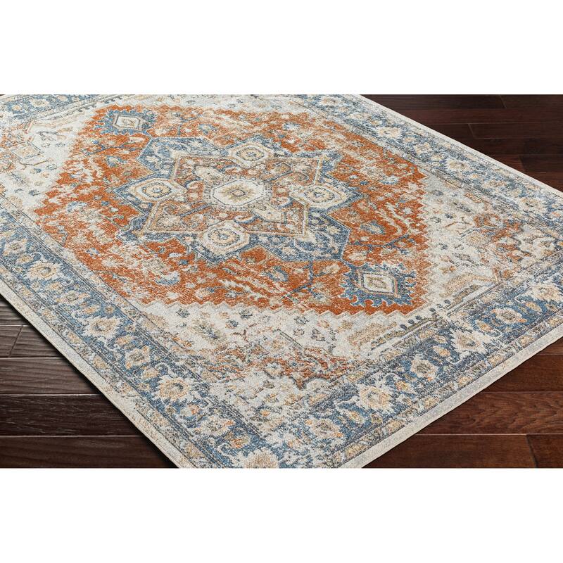 Livabliss Lillian Machine Washable Distressed Classic Area Rug