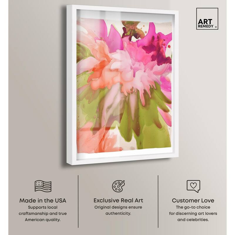Vibrant Fluidity Floral IV Shadowbox by Art Remedy