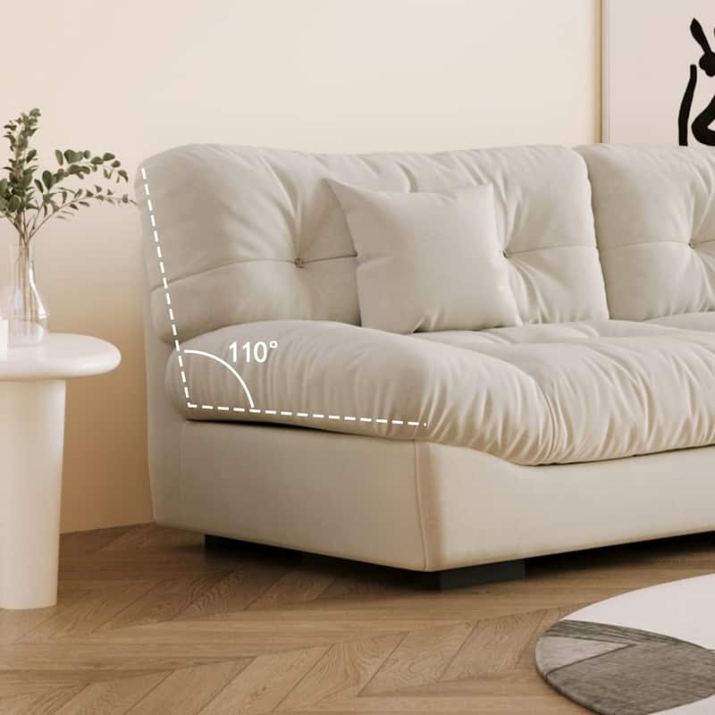 105'' Minimalism Cloud Sofa Loveseat with Two Pillow