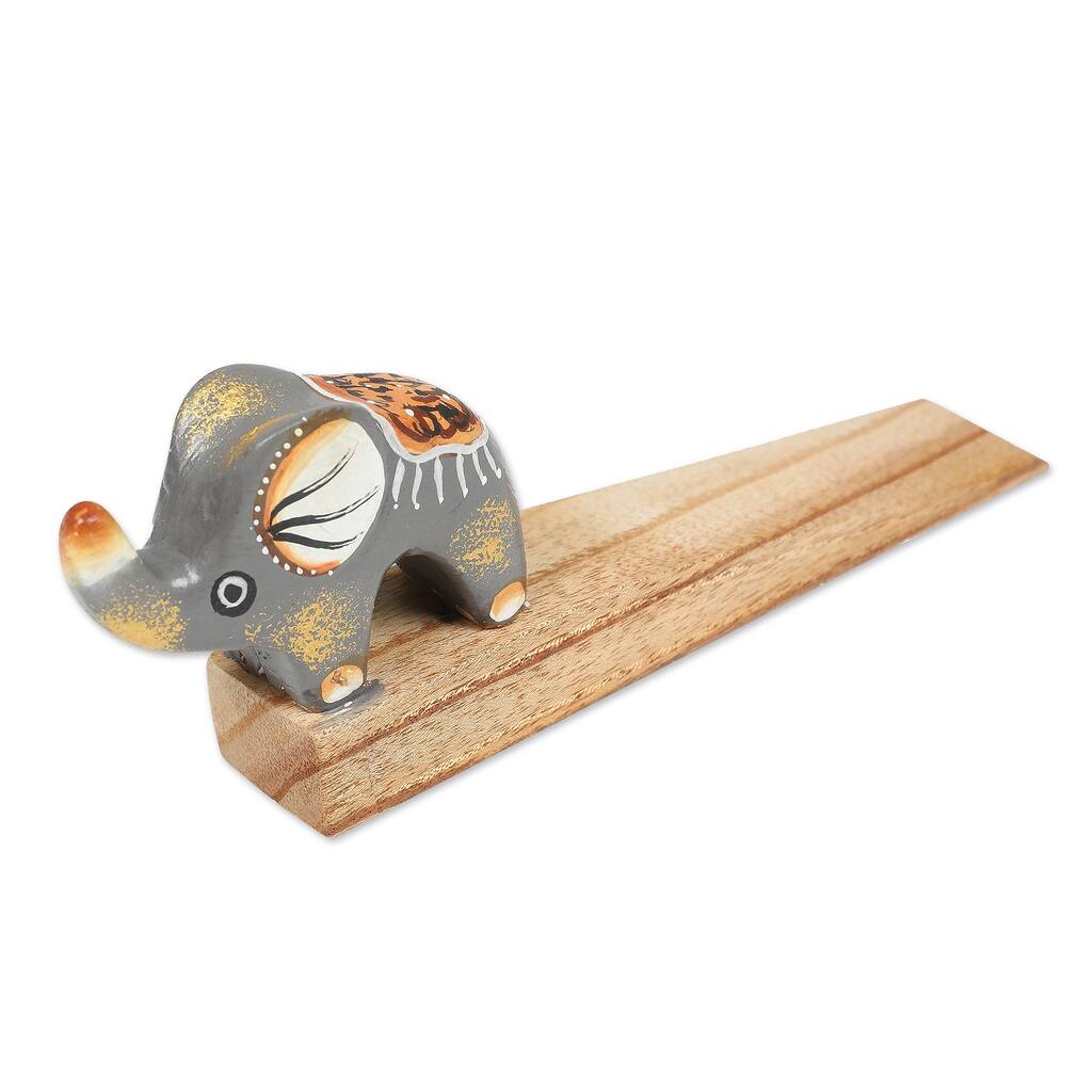 Novica Handmade Tiny Giant Wood Door Stopper