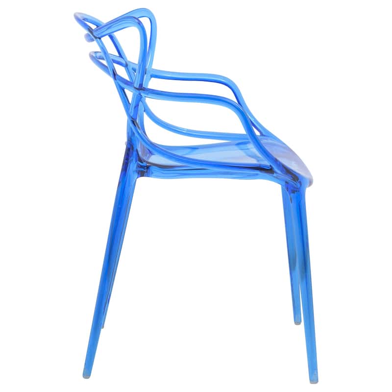 LeisureMod Milan Modern Wire Design Chair, Set of 2 - Red - 23 x 32.5 x 17.5