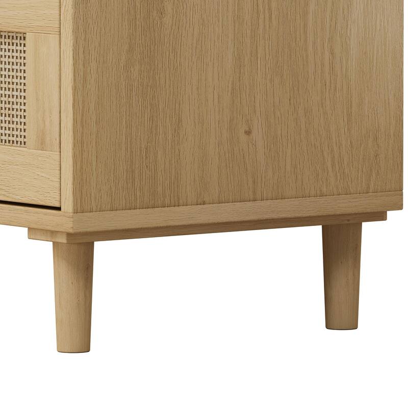 Storage Cabinet with 3 Rattan Drawers