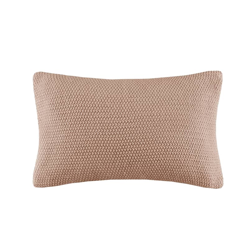 INK+IVY Bree Knit Oblong Pillow Cover - Brown