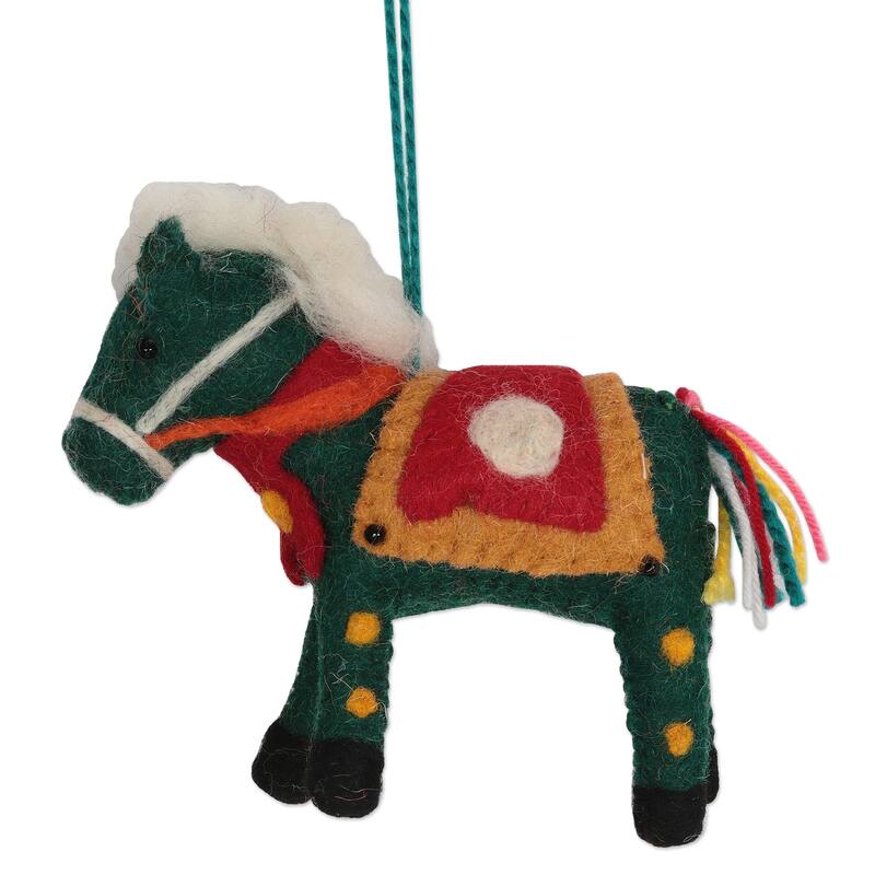 Novica Handmade Winter Ponies Wool Felt Ornaments (Set Of 4)