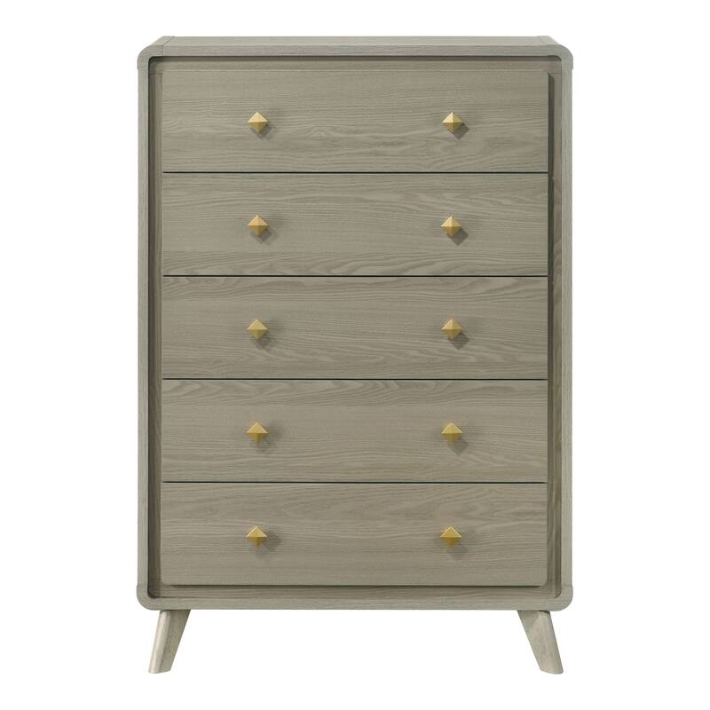 Furniture of America Thaila Modern 3-Piece Grey Wood Upholstered Panel Bedroom Set with LED on Headboard