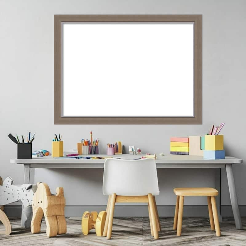 Amanti Art Eva Black Silver Narrow Framed Dry Erase Magnetic Board