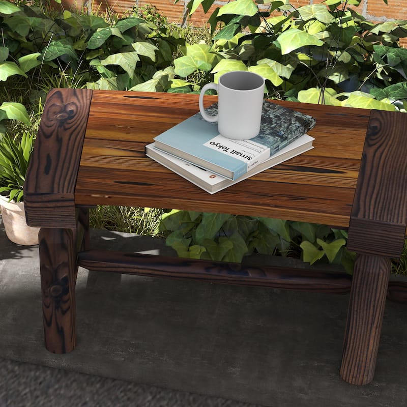 Outsunny Wooden Garden Bench, Semicircular Round Outdoor Tree Bench