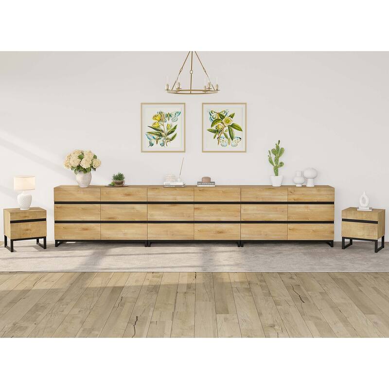 3-Piece Bedroom Furniture Set,Dresser & Chest With 18 Drawers for Bedroom, Bedroom Furniture Set