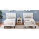 preview thumbnail 15 of 70, Kids Bed Frame, Height Adjustable Upholstered Bed, Twin Size Bed Set of 2 White