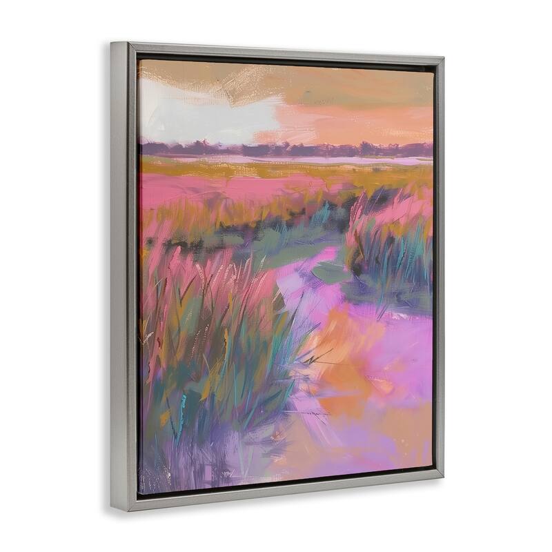 Stupell Autumnal Marsh Landscape Framed Floater Canvas Wall Art Design By Arlington Prints