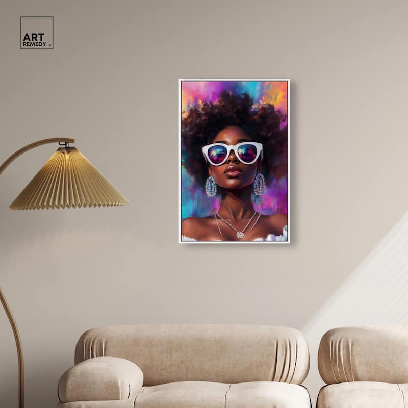 Bold Colorful Curls Canvas by Art Remedy
