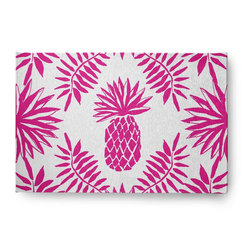 Pineapple Leaves Spring Chenille Rug - 4' x 6' - Orchid