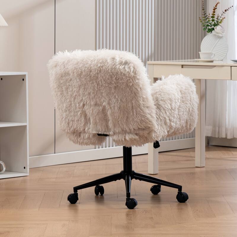 Criss Cross Chair with 5-Gear Adjustable Armrests & Wheels, Ergonomic Thickened Backrest Swivel Desk Chair for Home Office