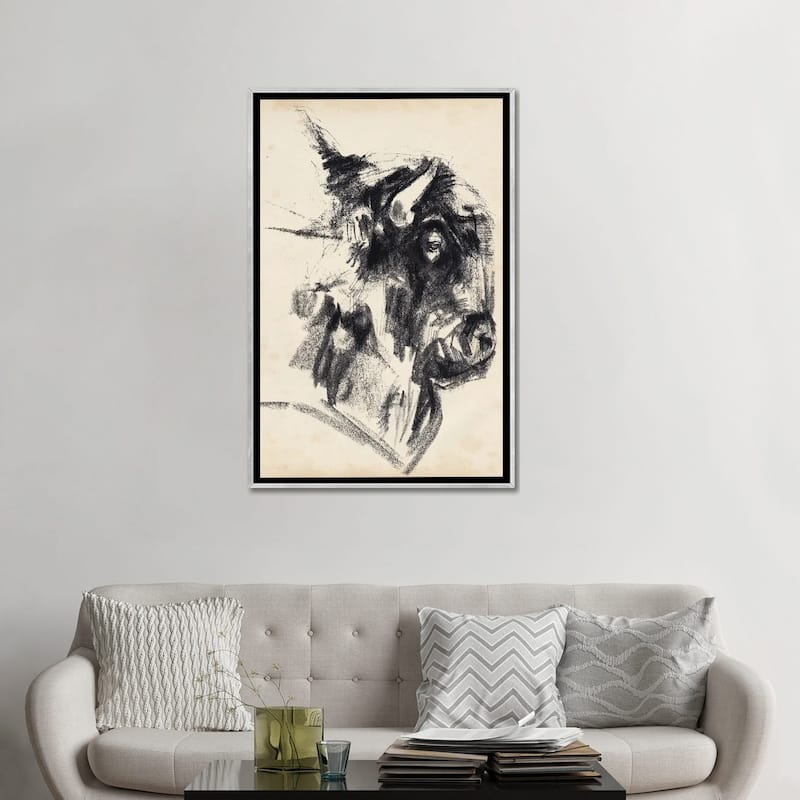 iCanvas "Bison Head Gesture I" by Jennifer Paxton Parker Framed
