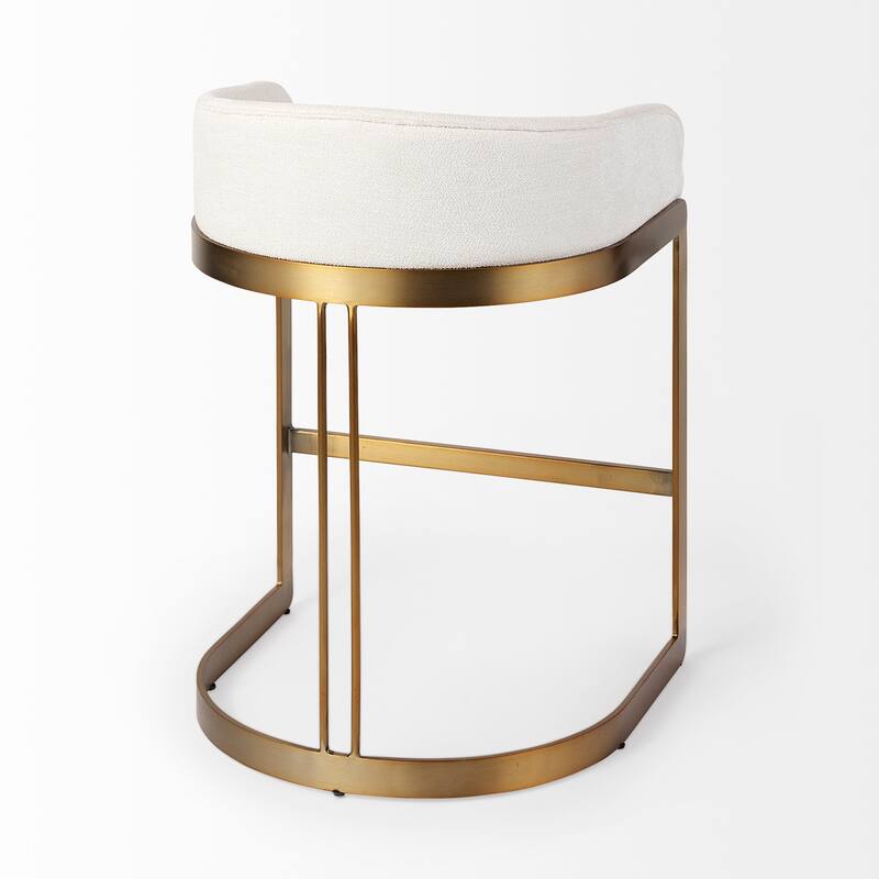 Hollyfield Cream Fabric Seat with Gold Metal Frame Counter Stool