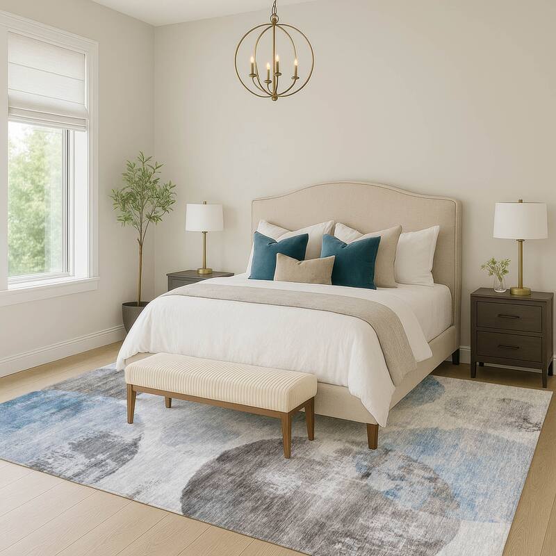 Machine Washable Indoor/ Outdoor Contemporary Micha Chantille Rug