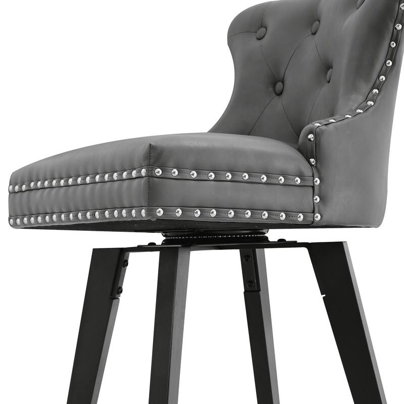 LUE BONA Swivel Bar Stools Counter Height, Upholstered Counter Stools with Backs - 26"H