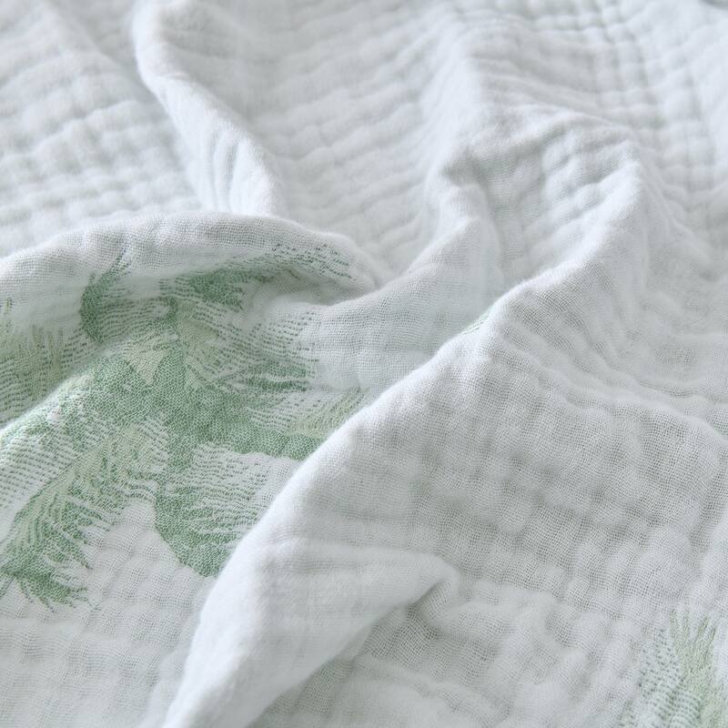 Vintage Cotton Muslin Throw Blanket, Reversible, Breathable for Indoor/Outdoor Use, Picnics, Bedding, or Chair Cover