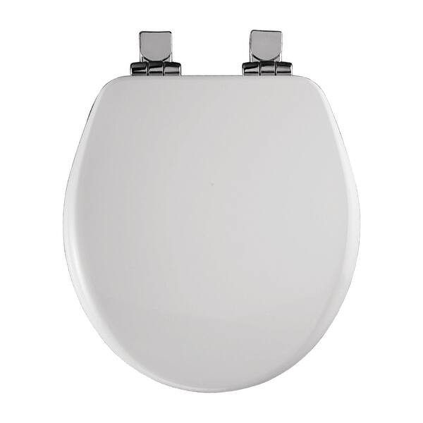 Bemis 9170CHSL Round CloseFront Toilet Seat with Chrome Hinges and