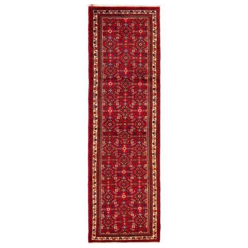 ECARPETGALLERY Hand-knotted Andelz Red Wool Rug - 2'11 x 9'6 - Red - 2'11 x 9'6