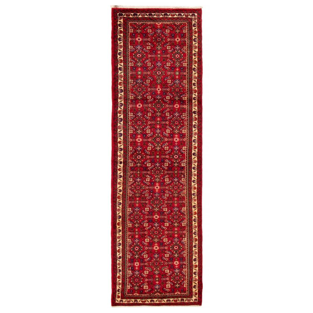 ECARPETGALLERY Hand-knotted Andelz Red Wool Rug - 2'11 x 9'6