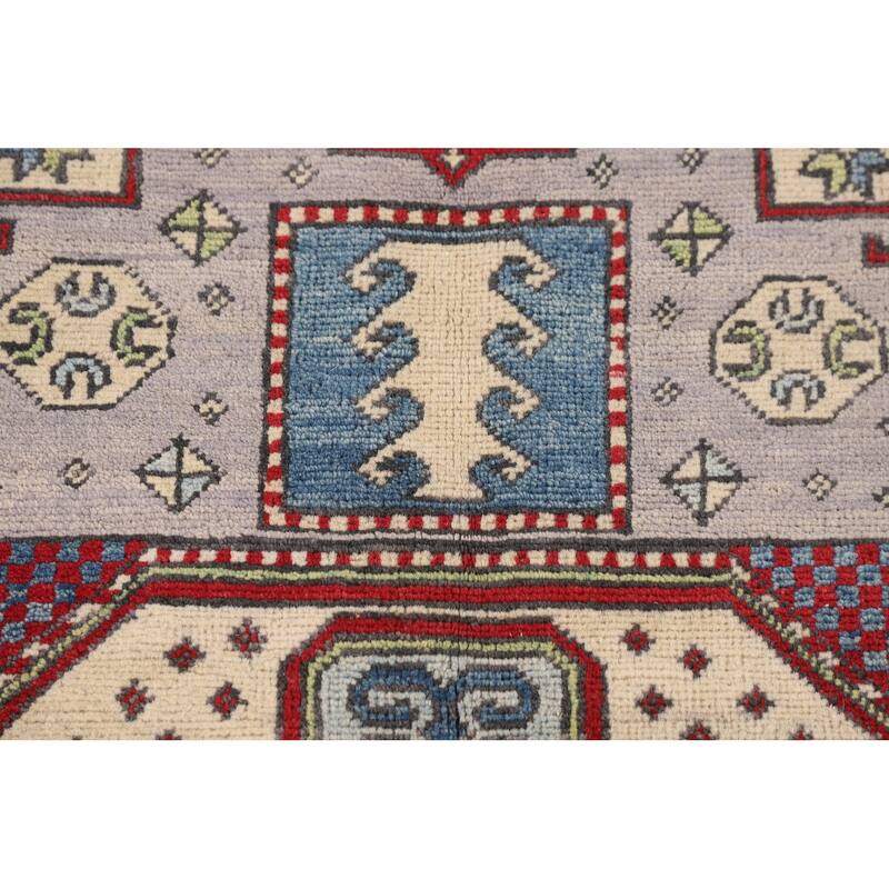 Kazak Oriental Area Rug Handmade Blue Traditional Wool Carpet - 3'11" x 5'11"