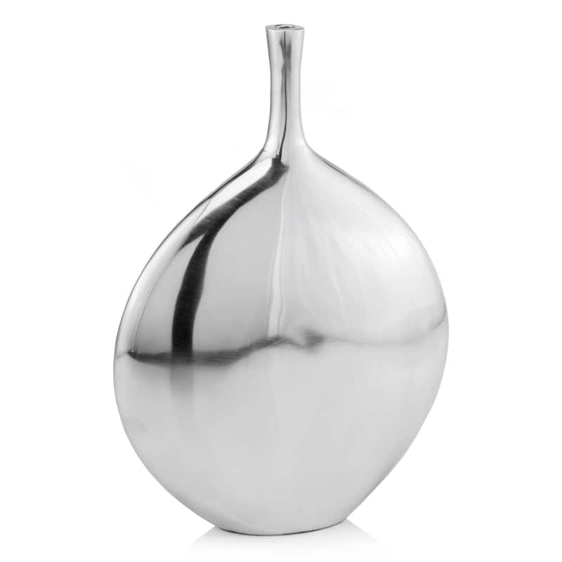 HomeRoots 16" Silver Tulip Aluminum Table Vase