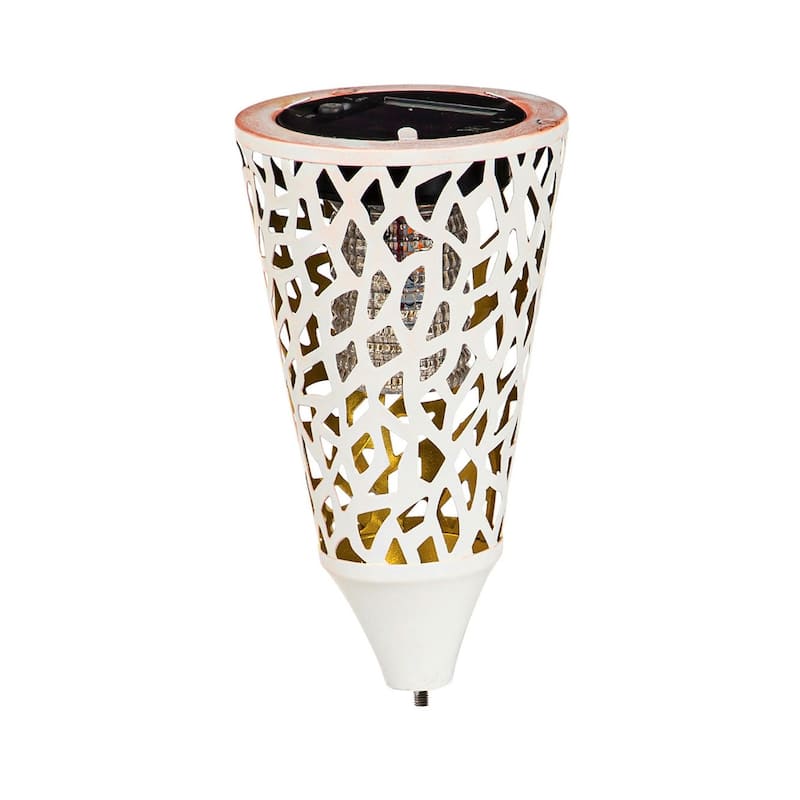 Tapered Laser Cut Solar Interchangeable Finial, Ivory