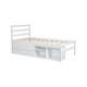 preview thumbnail 9 of 9, Concise Wood Platform Bed with Removable Storage Shelves, White Twin