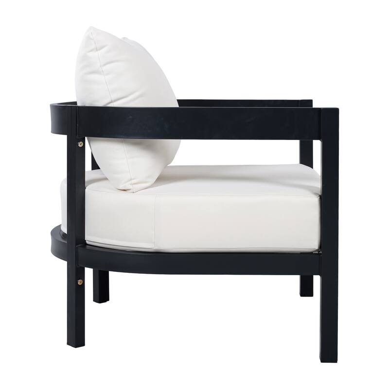 Christopher Knight Home - Modern 5-Piece Outdoor Aluminum Patio Conversation Set with Oval Glass Coffee Table & Cushions