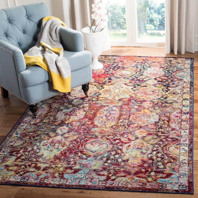 SAFAVIEH Crystal Liese Vintage Oriental Area Rug - 9' x 12' - Navy/Orange