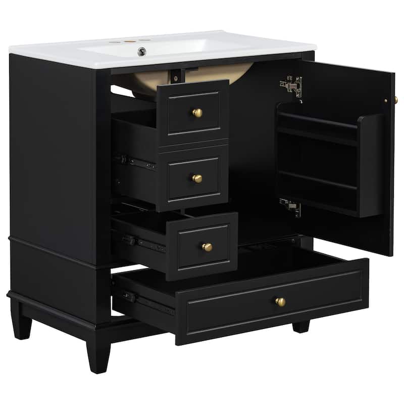 Bathroom Vanity with Sink,Shelf and Drawers