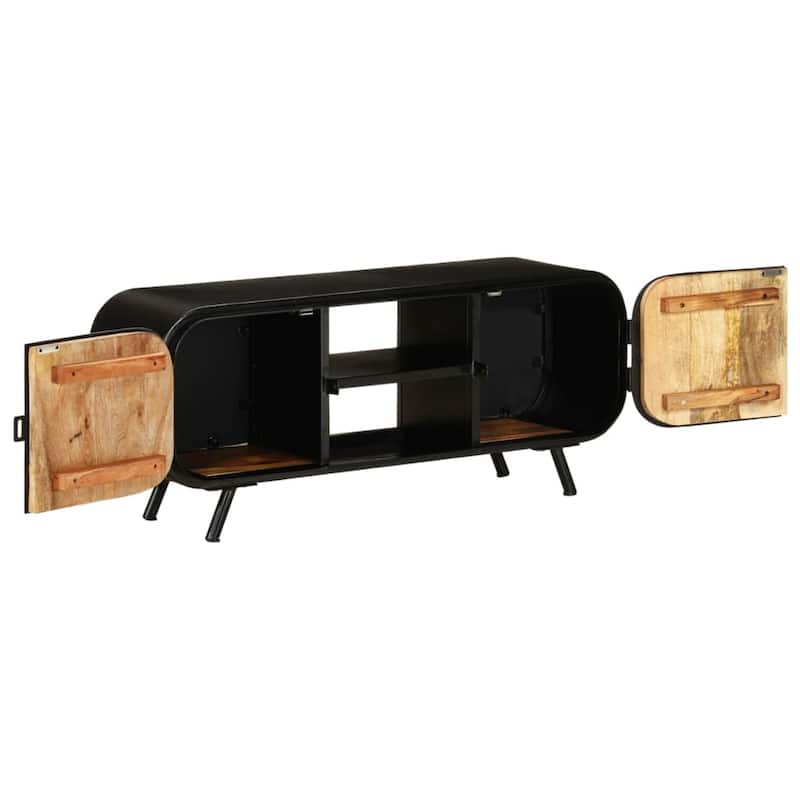 vidaXL TV Stand 43.3"x11.8"x17.7" Rough Mango Wood