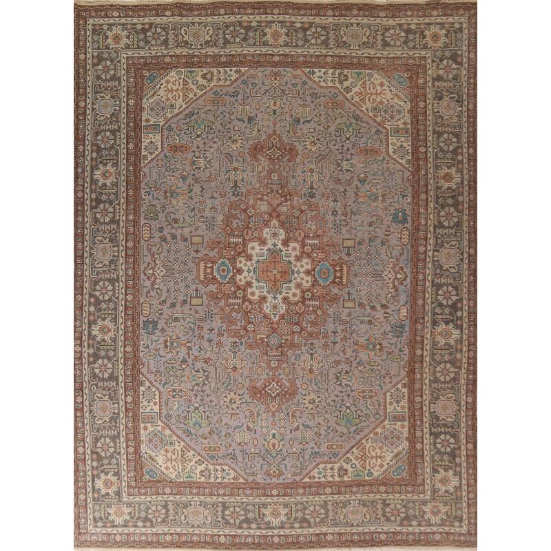 Traditional Tabriz Persian Vintage Area Rug Hand-Knotted Wool Carpet - 9'3"x 12'5"