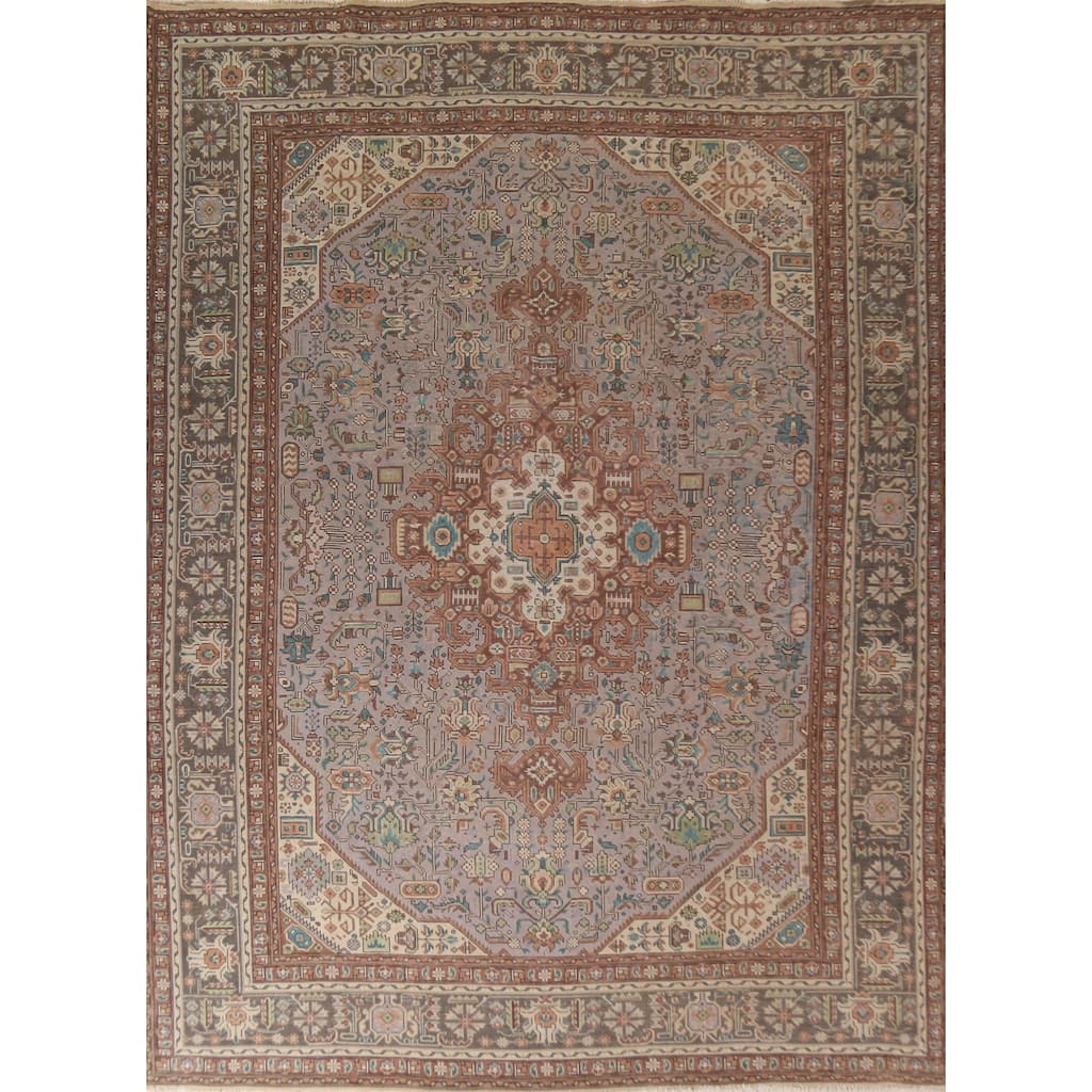 Traditional Tabriz Persian Vintage Area Rug Hand-Knotted Wool Carpet - 9'3"x 12'5"