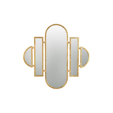 Art Deco 5-Part Wall Mirror With Gold Finish