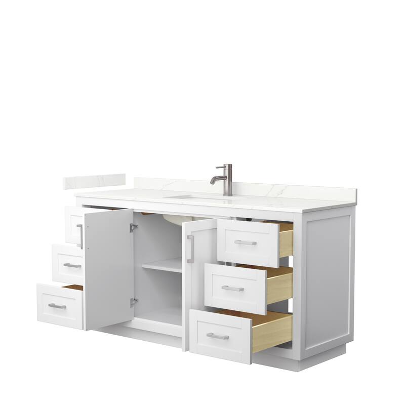 Miranda 66-inch Single Vanity, Quartz Top