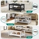 preview thumbnail 41 of 47, Farmhouse Coffee Table with Storage 2-Tier Center Table for Living Room